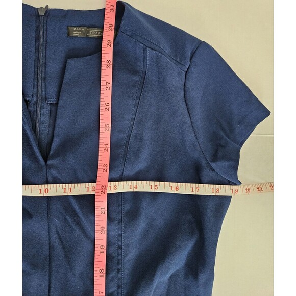 Zara Trafaluc Navy Blue Romper Size L V Neck Shorts - Picture 9 of 9